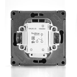 Выключатель 2-кл. ArtGallery (сх. 5а) 10AX с подсветкой механизм грифель SE GAL000753