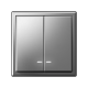 Выключатель 2-кл. ArtGallery (сх. 5а) 10AX с подсветкой механизм сталь SE GAL000953