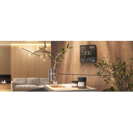 Термостат программируемый ArtGallery 16А с Wi-Fi для электрич. теплого пола моноблочный черн. SE GAL001038