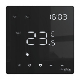 Термостат программируемый ArtGallery 16А с Wi-Fi для электрич. теплого пола моноблочный черн. SE GAL001038