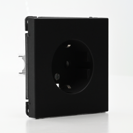Розетка ArtGallery 16А с заземл. защ. шторки механизм карбон SE GAL001045