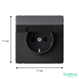 Розетка ArtGallery 16А IP20 с заземл. со шторками с крышкой быстрозажим. клем. механизм карбон SE GAL001046S