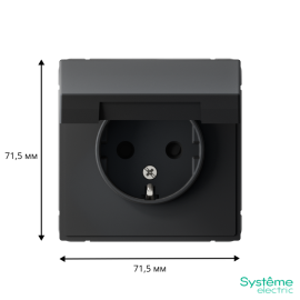 Розетка ArtGallery 16А IP20 с заземл. защ. шторки с крышкой механизм карбон SE GAL001046