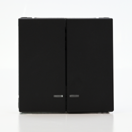 Выключатель 2-кл. ArtGallery (сх. 5а) 10AX с подсветкой механизм карбон SE GAL001053