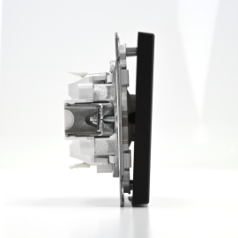 Переключатель 1-кл. ArtGallery 10AX быстрозажим. клем. механизм карбон SE GAL001061S