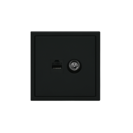 Розетка компьютерная + телевизионная 2-м СП ArtGallery RJ45 кат.5E + TV механизм карбон SE GAL001089