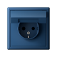 Розетка ArtGallery 16А IP20 с заземл. защ. шторки с крышкой механизм аквамарин SE GAL001146