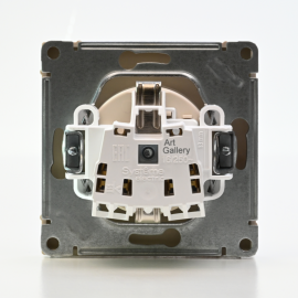 Розетка ArtGallery 16А с заземл. со шторками быстрозажим. клем. механизм песочн. SE GAL001245S