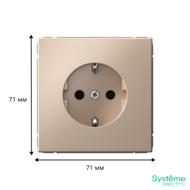 Розетка ArtGallery 16А с заземл. со шторками быстрозажим. клем. механизм песочн. SE GAL001245S