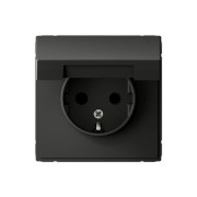 Розетка ArtGallery 16А IP20 с заземл. защ. шторки с крышкой механизм базальт SE GAL001446