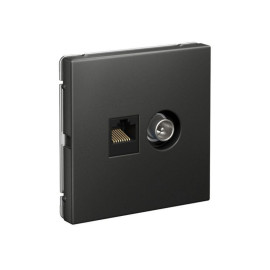 Розетка компьютерная + телевизионная 2-м СП ArtGallery RJ45 кат.5E + TV механизм базальт SE GAL001489