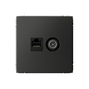 Розетка компьютерная + телевизионная 2-м СП ArtGallery RJ45 кат.5E + TV механизм базальт SE GAL001489