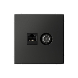 Розетка компьютерная + телевизионная 2-м СП ArtGallery RJ45 кат.5E + TV механизм базальт SE GAL001489