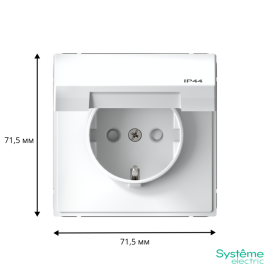 Розетка ArtGallery 16А IP44 с заземл. со шторками с крышкой быстрозажим. клем. механизм бел. SE GAL440146S