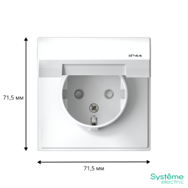 Розетка ArtGallery 16А IP44 с заземл. защ. шторки с крышкой механизм бел. SE GAL440146