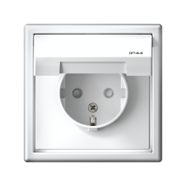 Розетка ArtGallery 16А IP44 с заземл. защ. шторки с крышкой механизм бел. SE GAL440146