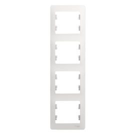 Рамка 4-м Glossa вертикал. бел. SE GSL000108