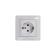 Розетка 1-м СП Glossa 16А IP20 с заземл. в сборе бел. SE GSL000142
