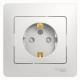 Розетка 1-м СП Glossa 16А IP20 с заземл. защ. шторки в сборе бел. SE GSL000144