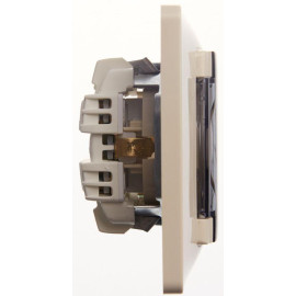 Розетка 1-м СП Glossa 16А IP44 с заземл. защ. шторки с крышкой в сборе беж. SE GSL000248