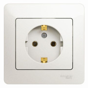 Розетка 1-м СП Glossa 16А IP20 с заземл. в сборе перламутр. SE GSL000642