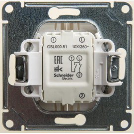 Выключатель 2-кл. СП Glossa 10А IP20 (сх. 5) 10AX механизм перламутр. SE GSL000651