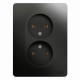 Розетка 2-м СП Glossa 16А IP20 без заземл. в сборе антрацит SE GSL000720