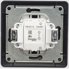 Выключатель 1-кл. СП Glossa 10А IP20 (сх. 1) 10AX в сборе шоколад. SE GSL000812