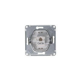 Розетка компьютерная 1-м Glossa RJ45 кат.5E механизм платина SE GSL001281K