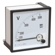 Вольтметр Э47 72х72мм 500В кл. точн. 1.5 IEK IPV10-6-0500-E