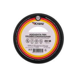 Изолента ПВХ профессиональная 0.18х19мм 20м черн. Kranz KR-09-2806