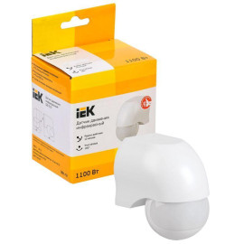 Детектор движения ДД 010 1100Вт угол. обз. 180град. IP44 бел. IEK LDD10-010-1100-001