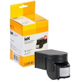 Детектор движения ДД 012 1100Вт угол обз. 180град. дальн. 12м IP44 черн. IEK LDD10-012-1100-002