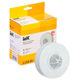 Детектор движения ДД 024 1100Вт угол. обз. 120-360град. 6м IP33 бел. IEK LDD11-024-1100-001