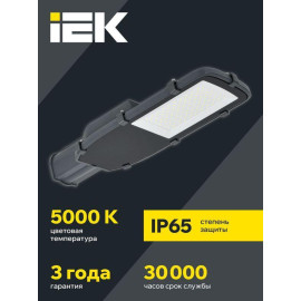 Светильник светодиодный ДКУ 1002-100Д 5000К IP65 уличный консольный сер. IEK LDKU0-1002-100-5000-K03