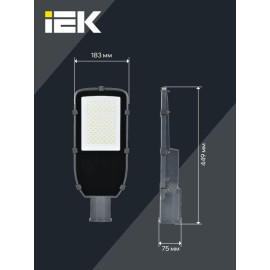 Светильник светодиодный ДКУ 1002-100Д 5000К IP65 уличный консольный сер. IEK LDKU0-1002-100-5000-K03