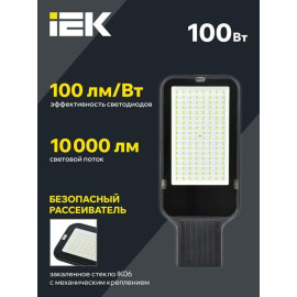 Светильник светодиодный ДКУ 1013-100Д 5000К IP65 уличный консольный IEK LDKU1-1013-100-5000-K03