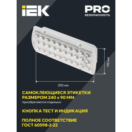 Светильник светодиодный ДПА 2105 IP65 4ч аварийный постоянного действия IEK LDPA0-2101-4-65-K01