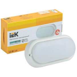 Светильник светодиодный ДПО 4012 12Вт 4000К IP54 овал бел. IEK LDPO0-4012-12-4000-K01