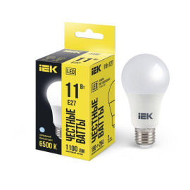 Лампа светодиодная A60 11Вт грушевидная 230В 6500К E27 IEK LLE-A60-11-230-65-E27