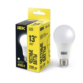 Лампа светодиодная 13Вт A60 грушевидная 4000К нейтр. бел. E27 230В IEK LLE-A60-13-230-40-E27