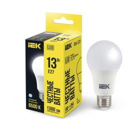 Лампа светодиодная A60 13Вт грушевидная 230В 6500К E27 IEK LLE-A60-13-230-65-E27