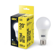 Лампа светодиодная A60 20Вт грушевидная 230В 6500К E27 IEK LLE-A60-20-230-65-E27