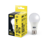 Лампа светодиодная 9Вт A60 грушевидная 4000К нейтр. бел. E27 810лм 230-240В IEK LLE-A60-9-230-40-E27