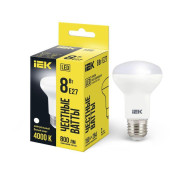 Лампа светодиодная 8Вт R63 4000К нейтр. бел. E27 720лм 230-240В IEK LLE-R63-8-230-40-E27