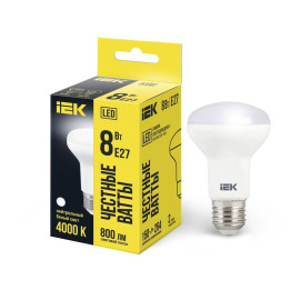 Лампа светодиодная 8Вт R63 4000К нейтр. бел. E27 720лм 230-240В IEK LLE-R63-8-230-40-E27