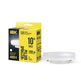 Лампа светодиодная 10Вт T75 таблетка 4000К нейтр. бел. GX53 230В IEK LLE-T80-10-230-40-GX53