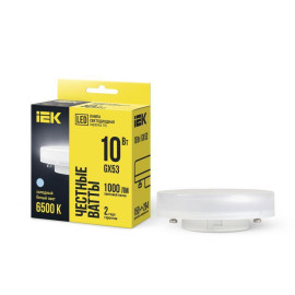 Лампа светодиодная T75 таблетка 10Вт 230В 6500К GX53 IEK LLE-T80-10-230-65-GX53