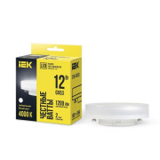 Лампа светодиодная 12Вт T75 таблетка 4000К нейтр. бел. GX53 230В IEK LLE-T80-12-230-40-GX53