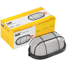 Светильник НПП 1402 60Вт E27 IP54 черн. овал с решеткой IEK LNPP0-1402-1-060-K02